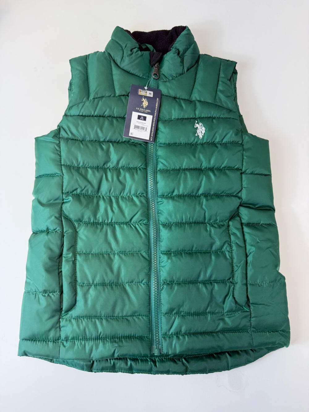 U.S. Polo Assn. Green Quilted Puffer Vest for Kids